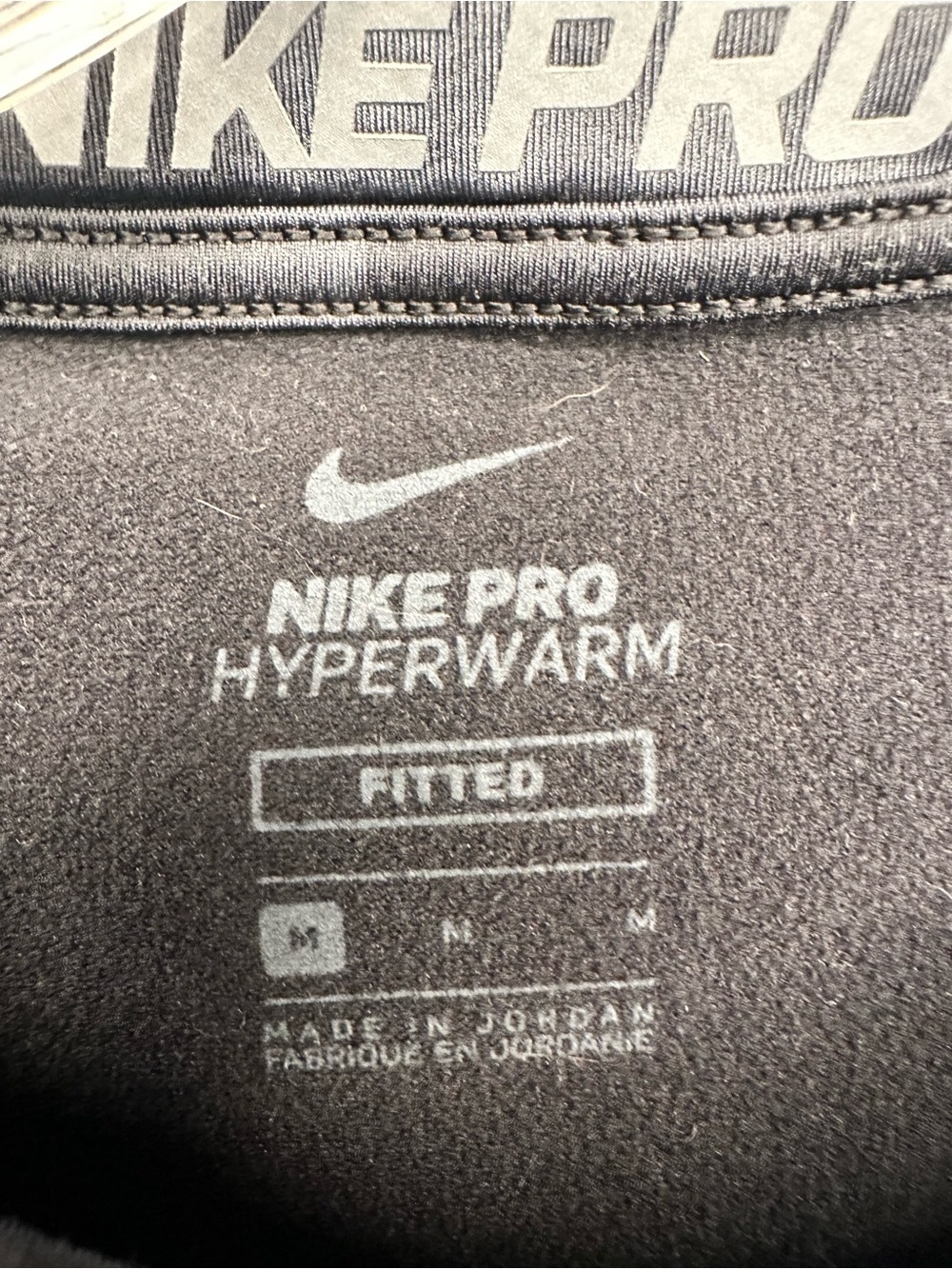 Nike Black Pro Hyperwarm Fitted Top medium - Picture 3 of 6